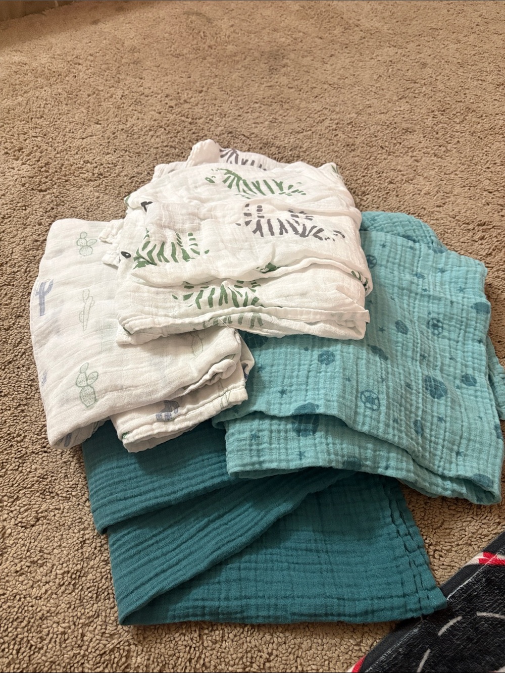 Unbranded Baby Muslin Blankets - Teal & Light Aqua